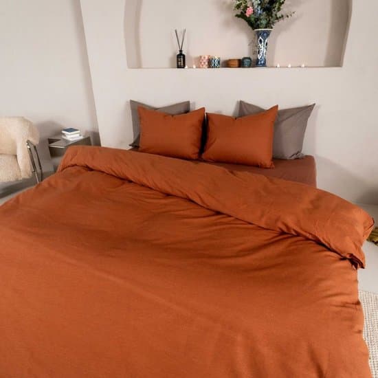 Kayori Kai Dekbedovertrek Katoen - 200x200-220 + 2 slopen - Tweepersoons - Biologisch Katoen - Caramel