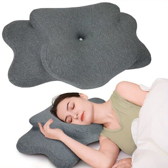 Memory Foam Nek- en Schouderkussen – Ergonomisch Vlinderkussen met Cervicale Ondersteuning – Orthopedisch Steunkussen voor Nekpijn – Voor Zij- en Rugslapers