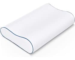 Orthopedisch  Hoofdkussen | Traagschuim / Memory Foam | Ondersteunt Nek en Schouders | 100% polyester | 48x30x10 cmNek Kussen