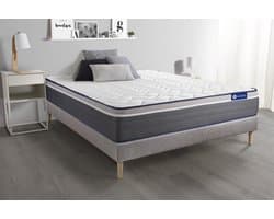 Complete boxspring met matras tweepersoons- Actisom Actilatex plus grijs - Latex en traagschuim - 140 x 210 cm