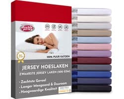 Double Jersey Hoeslaken - Hoeslaken 180x200+30 cm - 100% Katoen  Rood