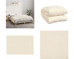 vidaXL Verzwaringsdeken 140x200 cm 10 kg stof lichtcrèmekleurig - Verzwaringsdeken - Verzwaringsdekens - Deken - Beddengoed