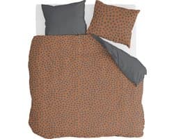 Walra Dekbedovertrek Spots & Dots - 240x220 - 100% Katoen - Cognac
