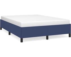 vidaXL - Bedframe - zonder - matras - stof - blauw - 140x200 - cm