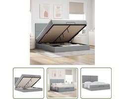 vidaXL Ottoman bed met matras - 180x200 cm - Lichtgrijs Ottoman Bed - Boxspring Bed - Tweepersoons Bed - Slaapcomfort - Opbergruimte