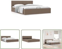 vidaXL Bedframe - Hydraulische Opbergruimte - Taupe - 180x200 cm Hydraulisch Bedframe - Stof Bedframe - Boxspring Bed - Opbergbed - Tweepersoonsbed
