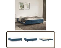 vidaXL - Boxspring - bed - 180x200 - cm - fluweel - donkerblauw