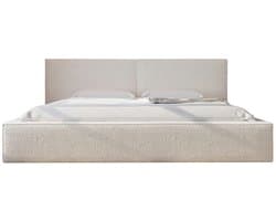Bed 06 - Gestoffeerd tweepersoonsbed met bouclé overtrek - 180x200 cm - Elegant en comfortabel - Wit (Anthology 1)