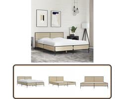 vidaXL Bedframe bewerkt hout metaal sonoma eikenkleurig 140x200 cm