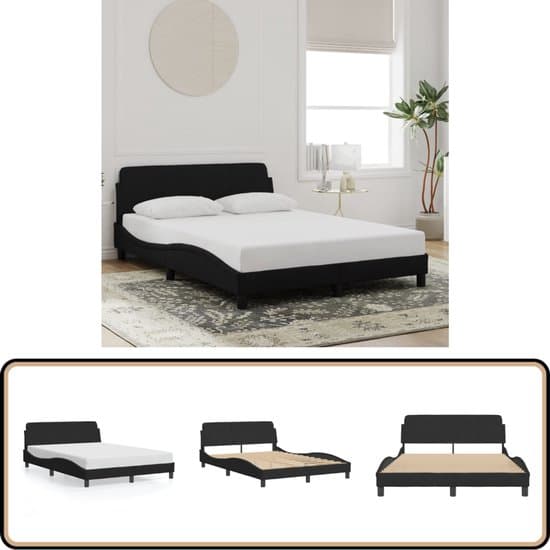 vidaXL Bedframe zonder matras 140x200 cm fluweel zwart