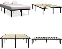 vidaXL Bedframe metaal zwart 120x200 cm - Bedframe - Bedframes - Tweepersoonsbed - Tweepersoonsbedden