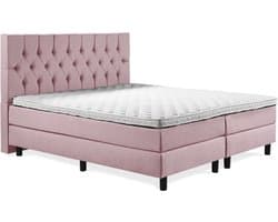 Boxspring Luxe 140x200 Capiton Oud Roze