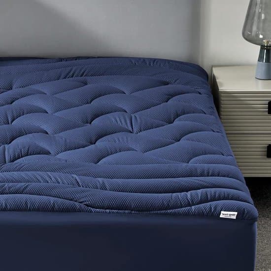 Matrasbeschermer - Matrastopper Matrasdek - Comfortabel slapen - Koelend ademend ontwerp - Queen 20-53 cm - Marineblauw