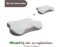 ErgoComfy Cloud- Ergonomisch Hoofdkussen - 60x35cm - Orthopedisch - Traagschuim - Nekklachten - Tegen Nek- en rugklachten