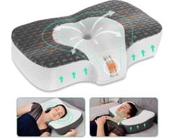 QPFO® Anti snurk kussen - ergonomisch kussen tegen snurken - slaapapneu kussen - geschikt voor rug en zijslapers