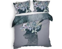 Heckett & Lane Myrthe Dekbedovertrek - Lits-jumeaux - 240x200/220 cm - Dark Grey