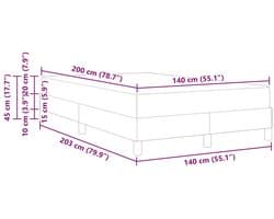 vidaXL - Boxspring - bed - met - matras - Donkerblauw - 140 - x - 200 - cm - Stof