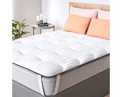 CASABEL Cloud Matras Topper 180 x 200 cm van microvezel - Optimaal comfort - Zacht, anti-mijt, ademend