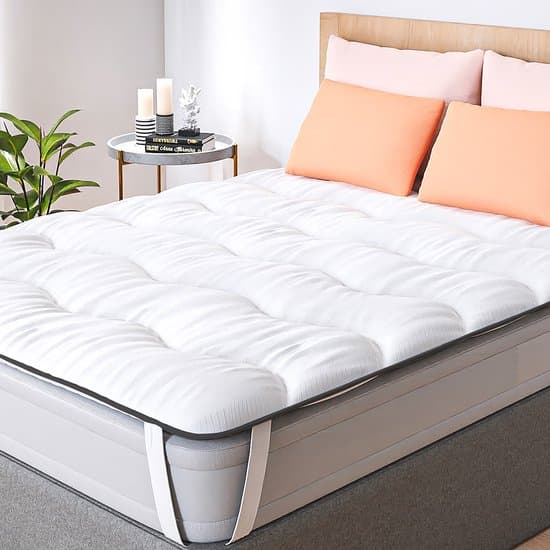 CASABEL Cloud Matras Topper 180 x 200 cm van microvezel - Optimaal comfort - Zacht, anti-mijt, ademend