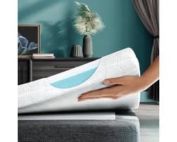 Matras Topper 140x200 cm - 7 cm Dik met Drukverlichtende Laag en Ondersteunende Kern - Wasbare Hoes