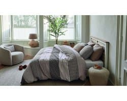 Rivièra Maison Lawrence dekbedovertrek - Lits-Jumeaux XL - 260 x 200/220 cm - Bruin