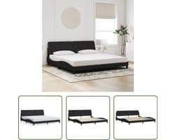 vidaXL Fluweel Bed - Zwarte Bed Frame - Bedframe zonder matras 200x200 cm fluweel zwart - Tweepersoons Bed - King Size Bed - Houten Bed Frame