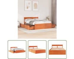 vidaXL Grenen Hout Bed - Massief Houten Bed - Bedframe zonder matras massief grenenhout wasbruin 120x200 cm - Bruine Bed - Tweepersoons Bed - Boxspring Bed
