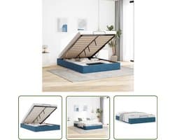 vidaXL Slaapcomfort - Ottoman Bed Frame - Ottoman bedframe zonder matras 140x200 cm fluweel donkerblauw - Opbergruimte - Velours - Dark Blue