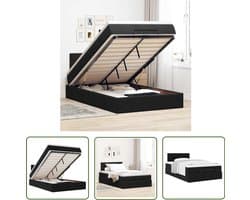 vidaXL Boxspring Bed - Ottoman Bed - Ottoman bed met matras 120x200cm fluweel zwart - Tweepersoonsbed - Slaapcomfort - Opbergruimte