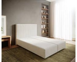 Boxspringframe Dream-Well Bouclé Crème-Wit 140x200 cm Bedframe