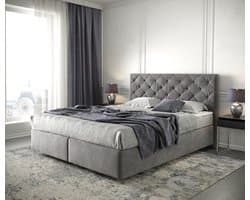 Boxspringbed Dream-Great Microvezel Taupe 160x200 cm met Matras en Topper