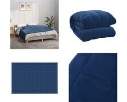 vidaXL - Verzwaringsdeken - 135x200 - cm - 10 - kg - stof - blauw