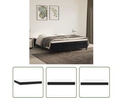 vidaXL Matras Topper - Pocketveringmatras - Pocketveringmatras 160x200x20 cm fluweel zwart - Velvet Matras - Zitzakken - Zwarte Matras