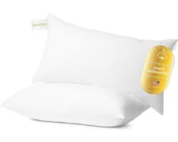 Kussens Set van 2 - Slaapkussens Hotelkwaliteit - Comfortabel Slapen - Hypoallergene Polyester Vulling - Queen Size 30" x 20"