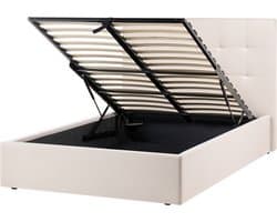 BELIANI LORIENT - Bed met opbergruimte - Beige - 120 x 200 cm - Polyester