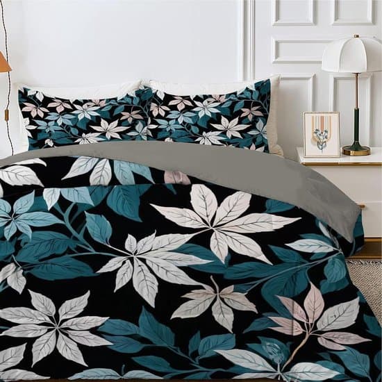 Dekbed Bladprint - Dekbedovertrek Dekbed set - Heerlijk Slapen - Zonder Extra Overtrek - 155 x 220 cm - Blauw