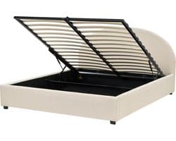 BELIANI VAUCLUSE - Bed met opbergruimte - Beige - 160x200 cm - Polyester