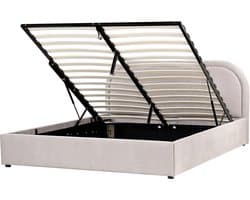BELIANI QUILLIEN - Bed met opbergruimte - Taupe - 160 x 200 cm - Polyester
