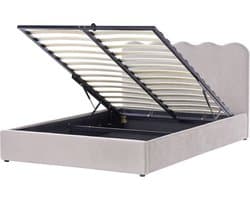 BELIANI NANTERRE - Bed met opbergruimte - Taupe - 160 x 200 cm - Stof