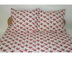 Kora Beddengoed 200x200cm - Rode Rozen, Knopen, 100% Katoen