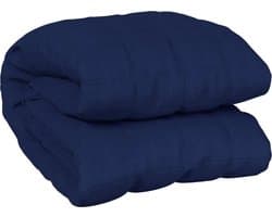 vidaXL Verzwaringsdeken - 200x200 cm - 9 kg - Blauw Slaapdeken - Verzwaringsdeken - Slaapcomfort - Stressreductie - Angstbeheersing