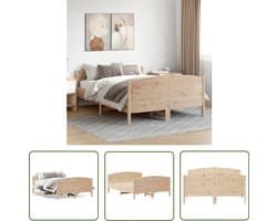 vidaXL Bed Frame 160x200 - Massief Grenenhout Bed Frame - Bedframe zonder matras massief grenenhout 160x200 cm - Houten Bed Frame - Tweepersoons Bed Frame - Bed Frame Bruin
