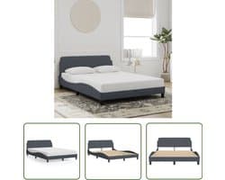 vidaXL Bed Frame - Slaapcomfort - Bedframe Dover 120x200 cm fluweel donkergrijs - Boxspring - Donkere Kleuren - Design Bed