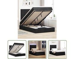 vidaXL Boxspringbed - Ottoman Bed - Ottoman bed met matrassen en LED's 120x200cm fluweel zwart - Led Bed - Slaapcomfort - Fluweel Bed