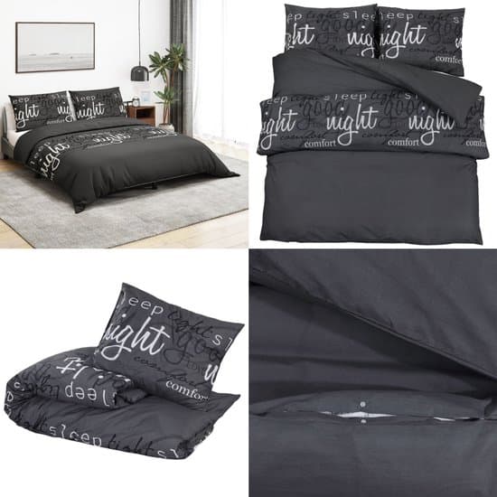 vidaXL Dekbedovertrekset 200x200 cm katoen zwart - Dekbed - Dekbedden - Dekbedovertrek - Overtrek