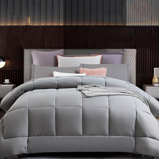 Dekbed Donsalternatief - Warm Dekbed Pluizig - Comfortabel Slapen - Geruisloos Materiaal - 220x220cm 3kg - Grijs