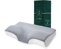 Traagschuim Hoofdkussen - Neksteunkussen Orthopedisch - Ontspannen Slapen - Ergonomisch 3D-design - 55x35cm - Grijs