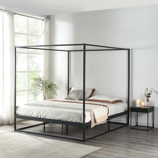 Hemelbed Kristianstad 160x200 cm - Zwart