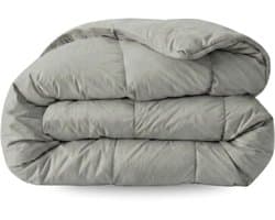 Zelesta Pure Uni Morning Grey 140x200 - Katoenen dekbed zonder overtrek - Wasbaar dekbed - Hoesloos dekbed - 2 in 1 Dekbed met vaste overtrek