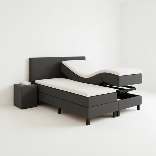 Boxspring VitaLift – Hoog-Laag Bed 2-Persoons Elektrisch Verstelbaar 160x200 cm – Verzorgingsbed / Seniorenbed – Antraciet